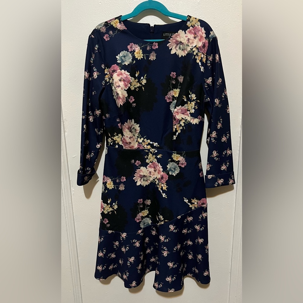Little Mistress Photo Print Petite 4 , US 0 , zipper back , folded sleeve hem.